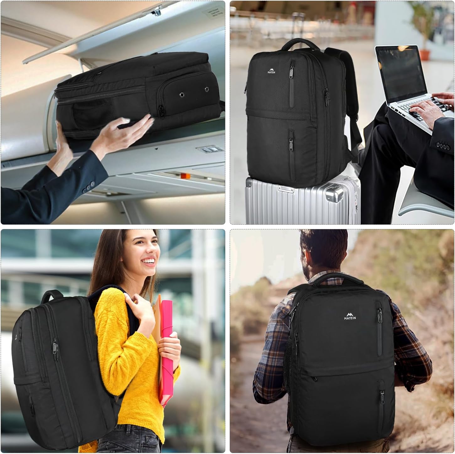 Handbagage Reisrugzak 55x35x20 cm – Laptopvak, Schoenenvak & Anti-diefstal