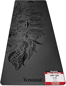 Yogamat van natuurlijk rubber | extreem antislip | ULTRA GRIP-oppervlak van ECO PU | extra breed 68 cm | inclusief draagriem | yogamat 183 x 68 cm | 4