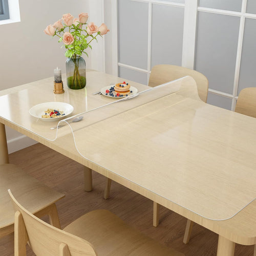 Bureaumat, transparant, groot, 120 x 60 cm, bureaumat, helder, doorzichtige bureaumat, onderlegger, tafelbescherming, antislip, ronde r