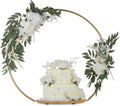Taartstandaard, bruidstaartstandaard, 36 cm, cupcakestandaard, goudkleurige metalen hanger, taartstandaard, houten voet, rond, kerstversiering, verjaardagstaart