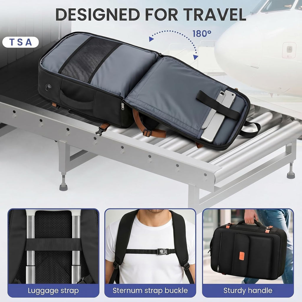 Handbagage Rugzak 40x30x20 cm – TSA-vriendelijk, Laptopvak 15,6” & Nat/Droog Vak