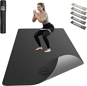 Yogamat XXL – 183 cm x 91 cm x 6 mm dik, extra grote antislip brede yogamat, gymnastiekmat, sportmat, fitnessmat, TPE-mat, trainingsmat, incl.