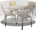 Rotan meubelhoezen rond, terrastafelhoes, waterdicht, winddicht, UV-bestendig, ronde tuinmeubelhoezen voor terrastafel en stoelen, extra groot, 2