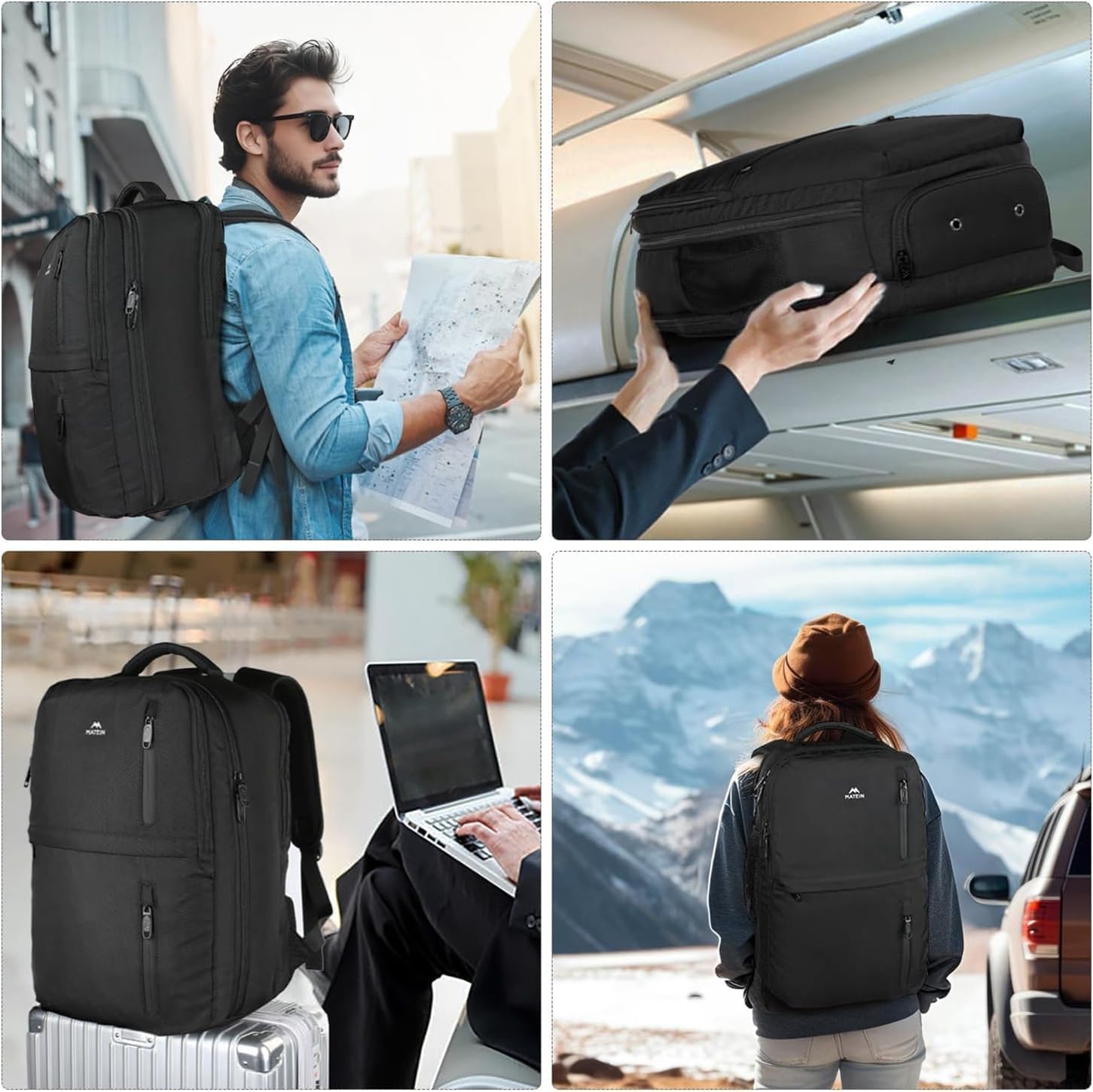 Handbagage Reisrugzak 55x35x20 cm – Laptopvak, Schoenenvak & Anti-diefstal