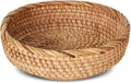 Rond rotan dienblad, handgevlochten decoratief dienblad, ronde fruitschalen van natuurlijk rotan, gevlochten opbergmand voor fruit, brood, koekjes, snoep, sp