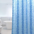 Anti-schimmel douche-/badgordijn met magneetgewicht aan de onderkant, 0,2 mm (183 x 200 cm), waterdicht, antibacterieel, EVA, 3D-steenpatroon, blauw, inclusief 12 S