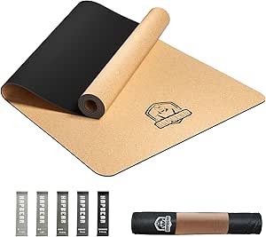 Yogamat XXL 213x76cm – 6mm dik – van natuurlijk linnen – extra lange grote yogamat, antislip en scheurbestendig – perfect voor yoga, meditatie, pilates – Tra