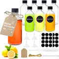 Set van 8 kleine vulflesjes, 100 ml, kleine glazen vulflesjes, gembershotflesjes met deksel, trechter, etiketten en pen, perfect voor gember,