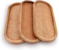 Ovale mangohouten dienbladen, set van 3, perfect als serveerschaal/grill, voor het serveren van kaas, sushi, hapjes voor feestdagen en meer. 30,5 cm x 12,7 cm x 1,9 cm