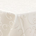 Rechthoekig tafelkleed van polyester, jacquard tafellinnen, wasbaar, decoratief, vuilafstotend, onderhoudsvriendelijk, 140 x 240 cm, beige