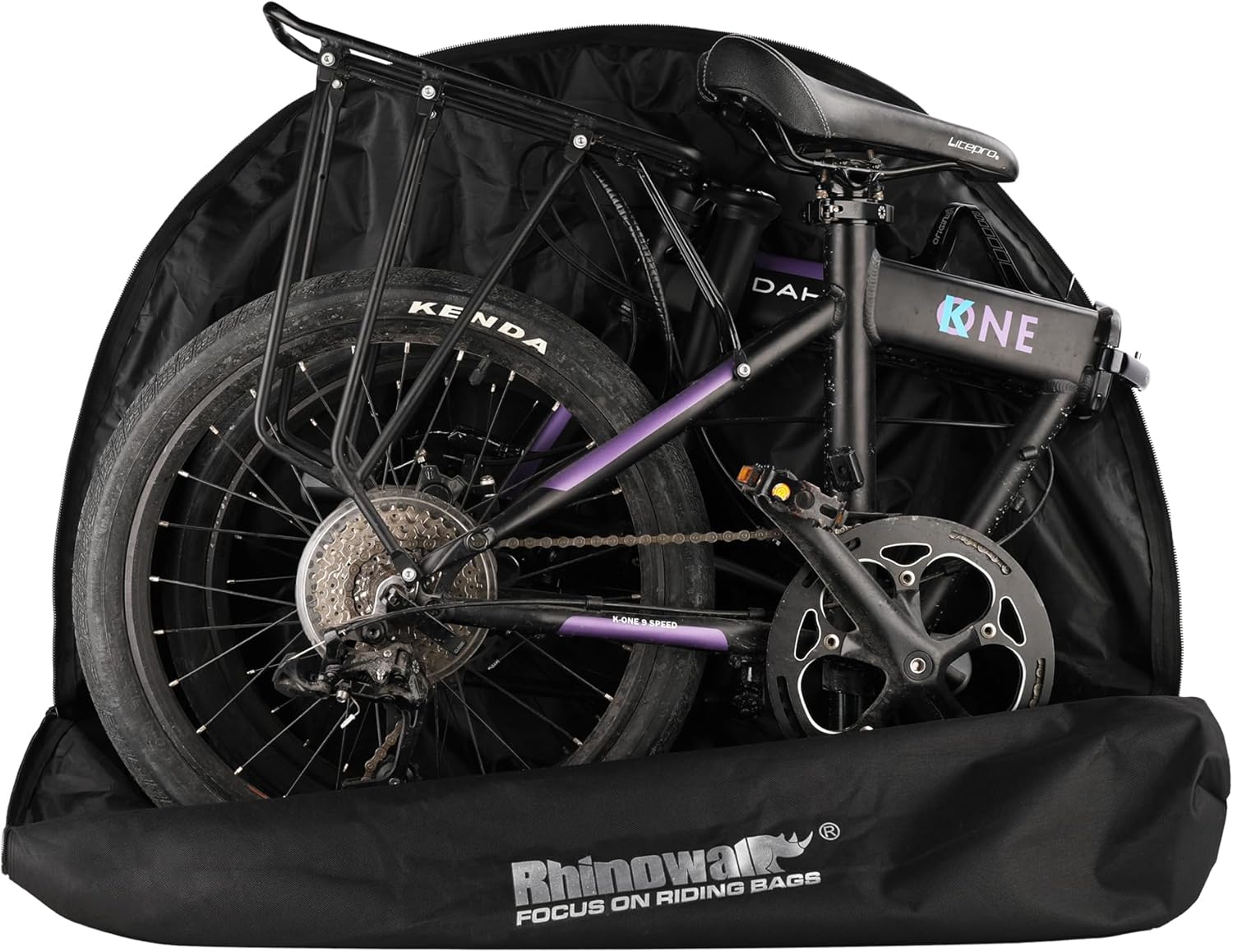 Opvouwbare fietstas voor fietsen van 14-20 inch, Brompton-reistas, fietstas voor auto-, trein- en vliegreizen, draagbaar, zwart,