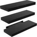 Wandrek zwart, wandplanken set van 3, wandrek zwart belastbaar tot 10 kg, moderne decoratieve displayplanken voor meer ruimte L40 x