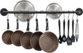 Pannenhouder, keukenwandrek, 100 cm pannenhouder, keukenrail met haken