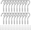 Set van 20 schroefhaken, M5 x 65 mm schroefhaken, roestvrij staal, robuuste plafondhaken, schroefogen, haken om in te schroeven, zelfsnijdende schroefhaken met oog,