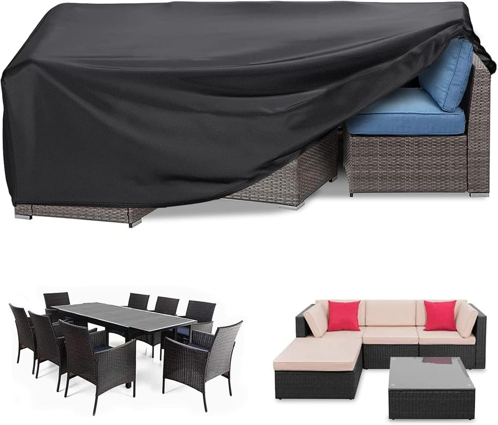 Tuinmeubelhoes, waterdicht, slijtvast, 420D Oxford-stof, 250 x 200 x 90 cm, rechthoekige tuintafelhoes, terrastafelhoes, waterdicht, UV-bestendig
