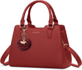 Datas voor dames, middelgroot, leer, tas met scharnier, damestas, handtas, schoudertas, damestassen, rood, eigentijds