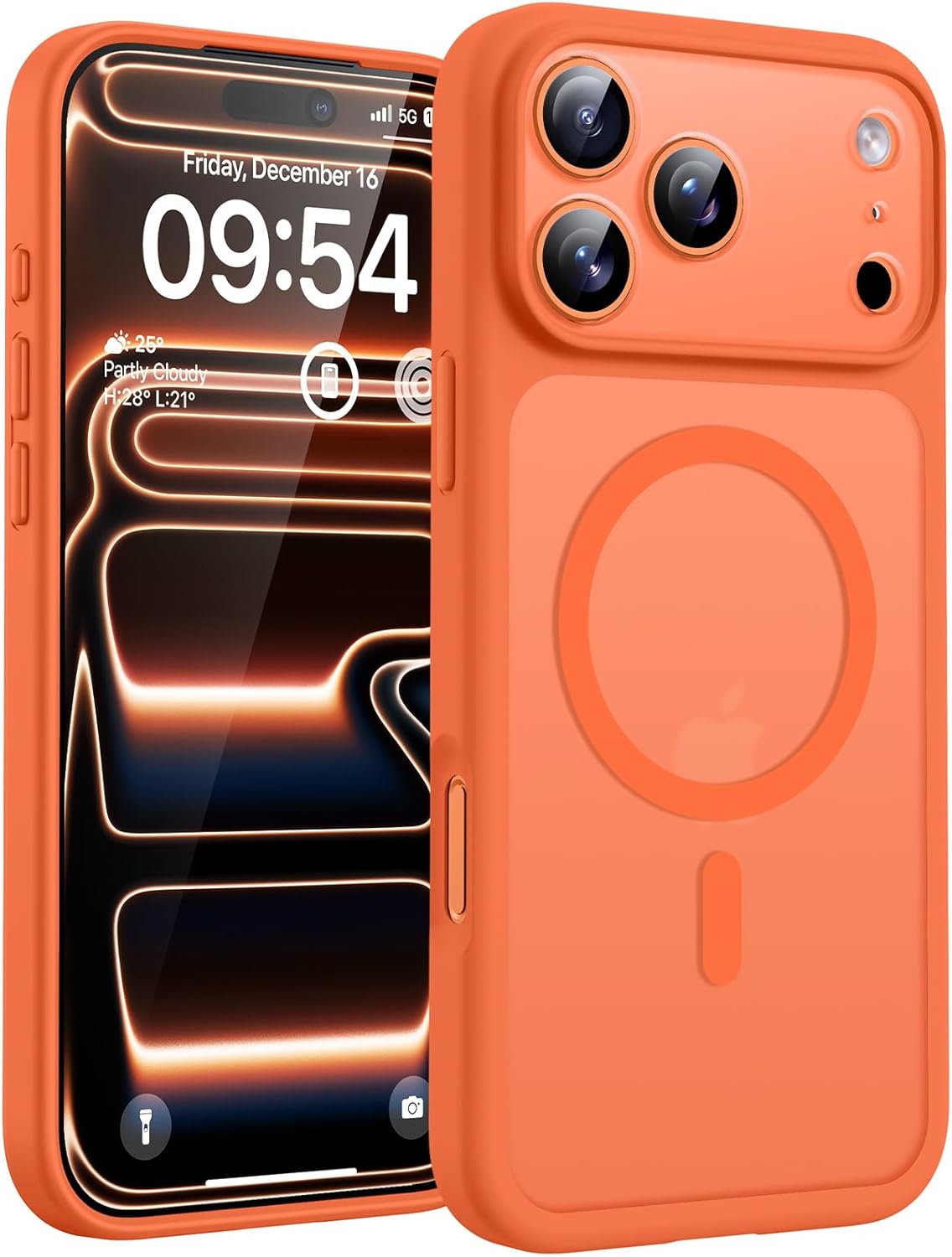 MagSafe, hoesje voor iPhone 17 Pro, volledige camerabescherming, geïntegreerde magneetring, schokbestendig, krasbestendig, mat, mobiele telefoonhoesje voor iPhone 17 Pro,
