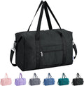 20 l Ryanair-handbagage 40 x 30 x 20 cm voor in het vliegtuig, kleine opvouwbare reistas voor dames & ziekenhuistas, sporttas, weekendtas voor dames en heren (zwart)