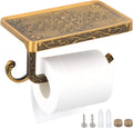 Toiletrolhouder met opbergvak, toiletrolhouder om in te boren, wandbevestiging, toiletrolhouder in antieke en vintage stijl voor de badkamer