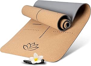 Yogamat – 100% natuurlijke yogamat, antislip [185 x 66 x 0,6 cm] – Extra dik & vrij van schadelijke stoffen – Sportmat incl. handige draagriem