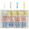 Pakket van 200 kabelverbinders, waterdicht, geïsoleerd, 4 maten, 26–10 AWG soldeerverbinders met krimpkous, krimp-/schok-/krimpverbinders voor elektronica