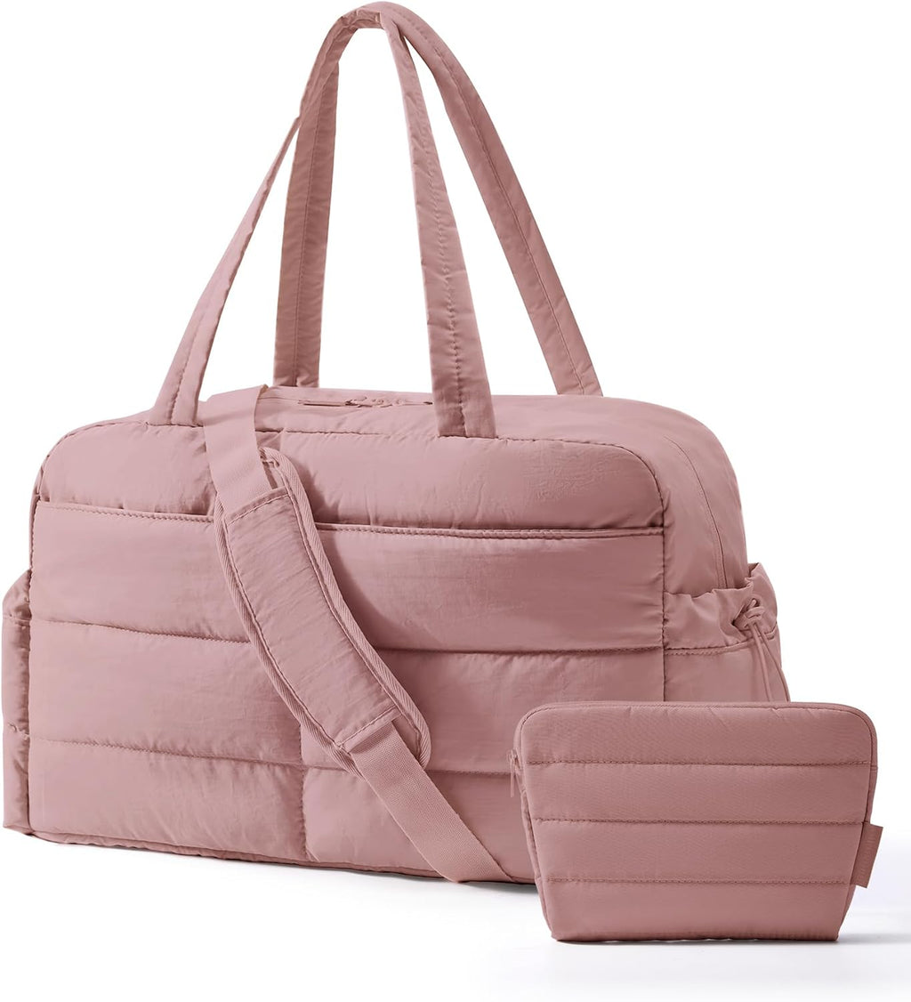 Reistas, sporttas, voor dames, 31 liter, waterafstotend, gewatteerd, handbagage, tas, weekendtas, gevoerd, laptop-handbagage met toilettas, reistas