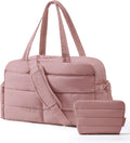 Reistas, sporttas, voor dames, 31 liter, waterafstotend, gewatteerd, handbagage, tas, weekendtas, gevoerd, laptop-handbagage met toilettas, reistas