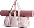 Sporttas voor dames, reistas voor yogamatten met nat- en droogvak, 18 l, gewatteerde sporttas voor weekendjes weg/zwemmen, roze