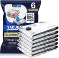 Vacuümzakken voor kleding, set van 6, 100 x 80 cm, vacuümzakken voor kleding, herbruikbare vacuümzakken, geschikt voor alle gangbare stofzuigers