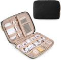 Elektronische reisorganizer voor mobiele telefoonoplaadkabels, powerbank, USB-sticks, SD-kaarten, zwart