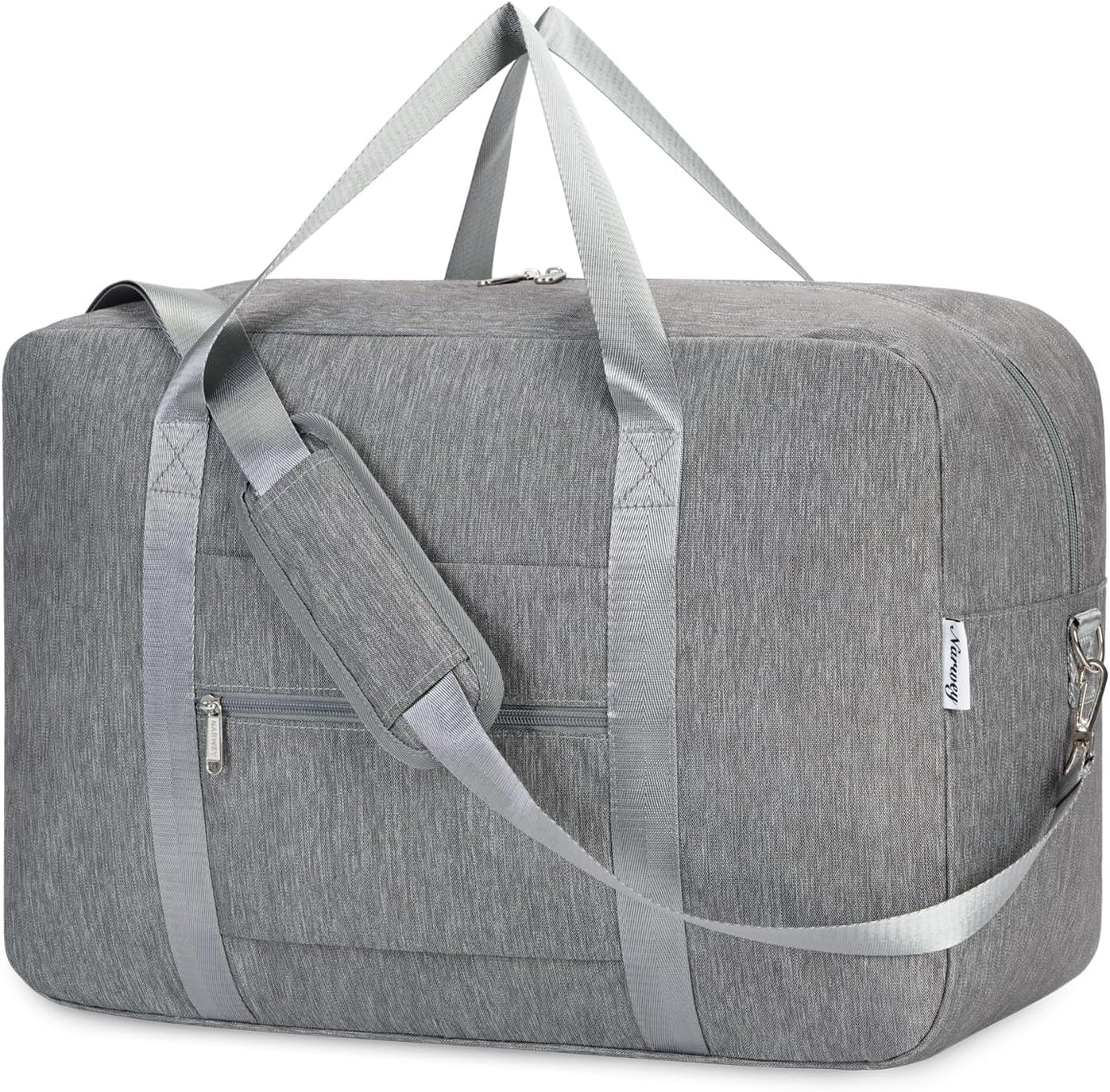 D-bagage tas voor het vliegtuig, opvouwbare reistas, weekendtas voor dames, sporttas, handbagage voor dames en heren, koffer, groot, 40 l (grijs)