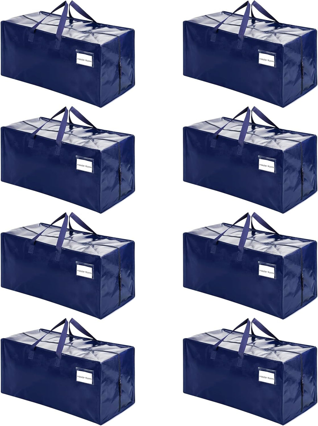 Extra grote verhuiszakken met rugzakbanden, verhuishulpmiddelen, stevige handvatten en ritsen, kledingopbergers, waszakken, herbruikbaar en duurzaam (blauw,