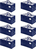 Extra grote verhuiszakken met rugzakbanden, verhuishulpmiddelen, stevige handvatten en ritsen, kledingopbergers, waszakken, herbruikbaar en duurzaam (blauw,