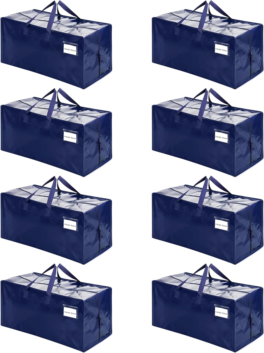 Extra grote verhuiszakken met rugzakbanden, verhuishulpmiddelen, stevige handvatten en ritsen, kledingopbergers, waszakken, herbruikbaar en duurzaam (blauw,