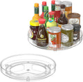 Set van 2 draaibare koelkastorganizers, 360° draaibaar kruidenrek, 24 cm draaibare keukenrek, draaibaar rek voor kruiden, flessen, cosmetica