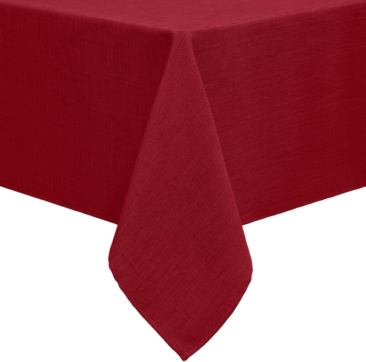Wasbaar tafelkleed met lotuseffect, vierkant, 140 x 240 cm, waterafstotend, linnenlook, voor feestdecoratie, rood