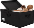 Opbergbox met stoffen deksel, 1 stuks opvouwbare opbergbox met deksel, stoffen opbergbox voor in de kast, extra groot, zwarte opbergmand met deksel voor kleding