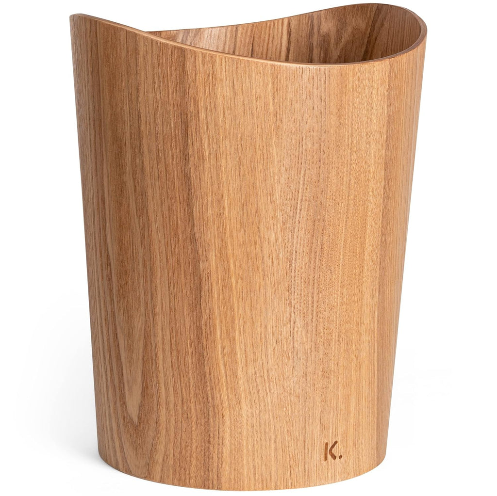 Prullenbak van echt hout | Houten bak voor kantoor, kinderkamer, slaapkamer enz. | 9 liter | Essenhout