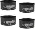 Mini-cakevormen, ronde set, 4-inch springvorm met verwijderbare bodem, antiaanbaklaag, voor cheesecake, taarten en quiches, set van 4