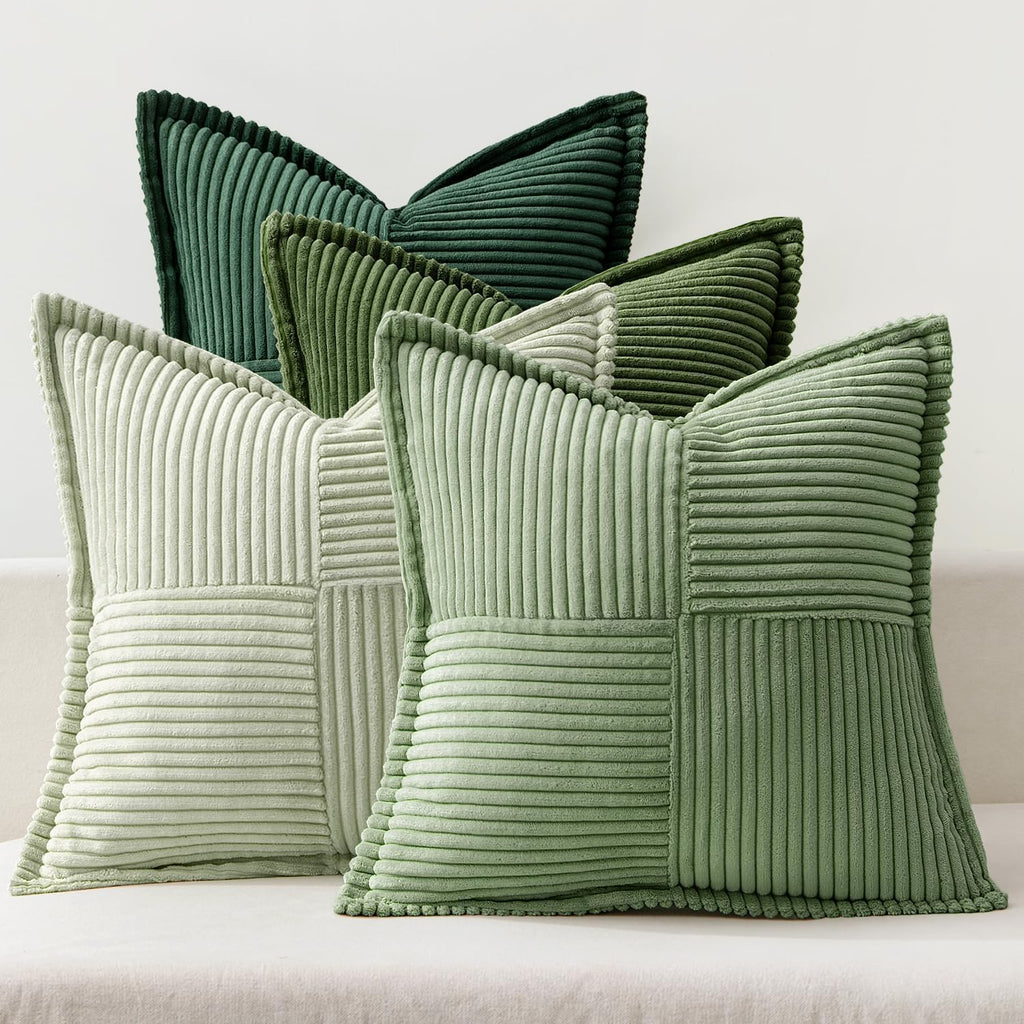 Set van 4 kerstkussenhoezen van corduroy, zachte decoratieve moderne hoezen voor bankkussens, sierkussens, voor in de woonkamer