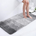 Zacht badkamertapijt 60 x 120 cm, antislip, wasbare badmat, zachte badmat met hoge pool, absorberende badmat van microvezel, douchemat (grijs)