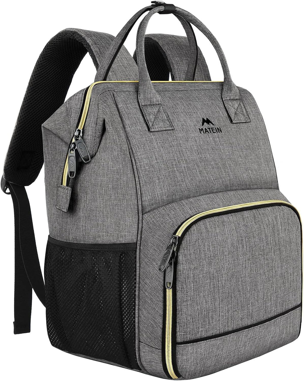 Laptop-lunchrugzak, 17-inch picknickrugzak voor dames en heren met geïsoleerd koelvak, waterdichte lunchkoeltas voor heren, zakelijk, Wor