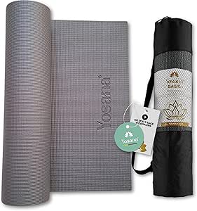 Yogamat incl. draagtas & videocursus I Antislip yogamat I Zachte gymnastiekmat I Sportmat 183 x 60 cm I Fitnessmat I Pilatesmat 6 mm dik