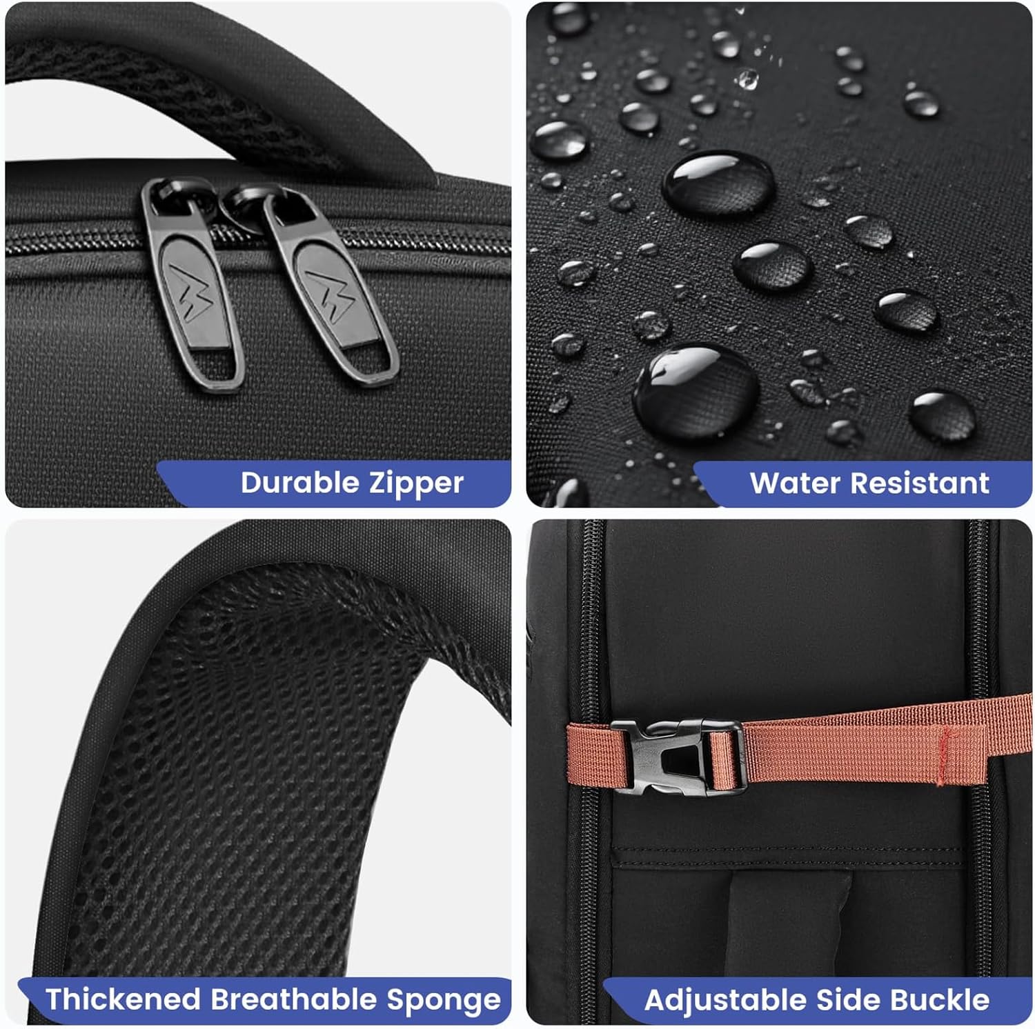 Handbagage Rugzak 40x30x20 cm – TSA-vriendelijk, Laptopvak 15,6” & Nat/Droog Vak