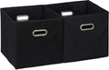 Set van 2 opbergdozen met handvat, opvouwbare stoffen doos zonder deksel, kubus, 30 cm