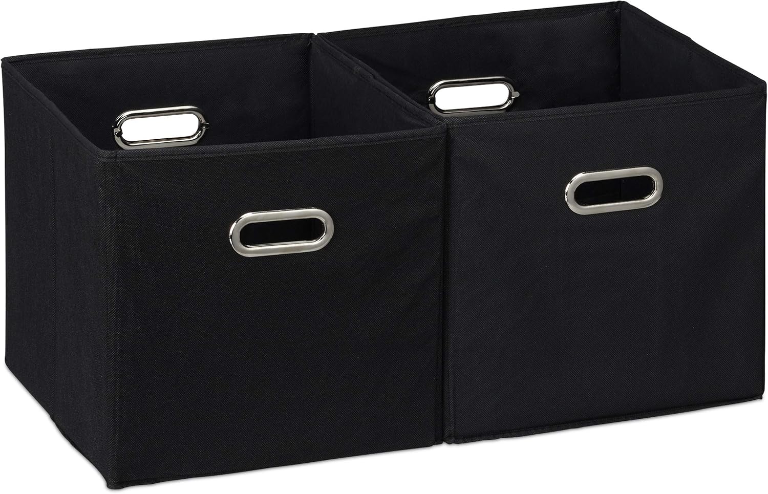 Set van 2 opbergdozen met handvat, opvouwbare stoffen doos zonder deksel, kubus, 30 cm