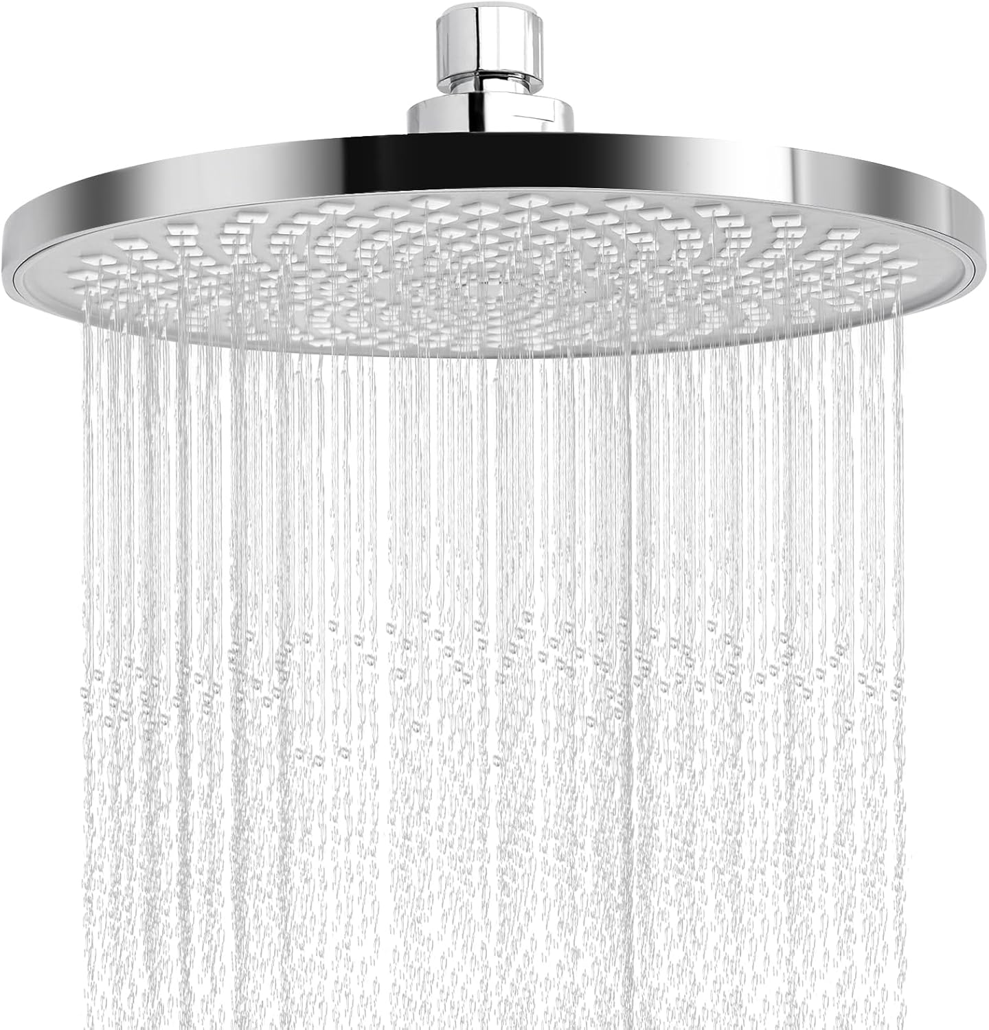Regendouche, douchekop 22 cm, ronde watervaldouchekop, regendouche, cirkelvormige hogedrukdouchekop, 360° verstelbaar, universele G1/2-inch schroefverbinding