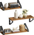 Zwevende planken in industrieel design, set van 3, wandgemonteerd, stevige plank, voor woonkamer, badkamer, keuken, vintage LWS33BX