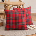 Set van 2 Schotse sierkussenhoezen, kussenhoezen met rood tartanruitpatroon en verborgen ritssluiting, voor bank, slaapkamer, woonkamer, auto, 45 x 45 cm, grote Te