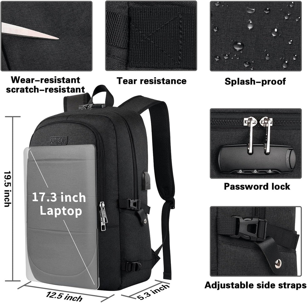 Waterdichte Laptoprugzak 17,3 inch – USB-oplaadpoort & Diefstalbeveiliging